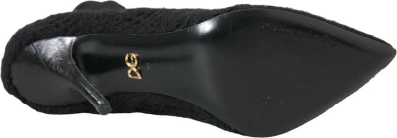 Dolce & Gabbana Zwarte Stiletto Hakken Mid Calf Laarzen Black Dames