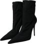 Dolce & Gabbana Zwarte Stiletto Heels Denim Enkellaarsjes Black Dames - Thumbnail 3