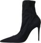 Dolce & Gabbana Zwarte Stiletto Heels Denim Enkellaarsjes Black Dames - Thumbnail 5