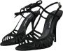 Dolce & Gabbana Zwarte Stiletto Suède Band Sandalen Black Dames - Thumbnail 3