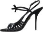 Dolce & Gabbana Zwarte Stiletto Suède Band Sandalen Black Dames - Thumbnail 5