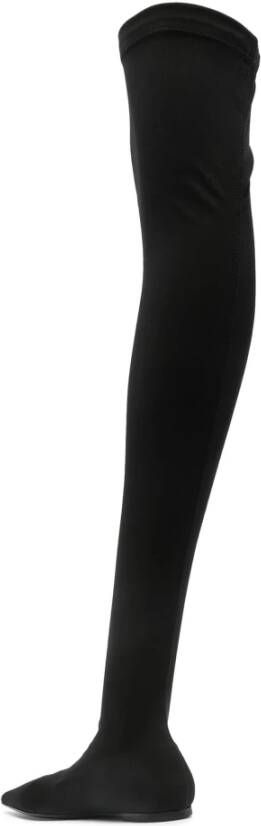 Dolce & Gabbana Zwarte Stretch Dijhoge Laarzen Black Dames