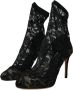 Dolce & Gabbana Zwarte Stretch Kant Laarzen Schoenen Black Dames - Thumbnail 3