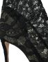 Dolce & Gabbana Zwarte Stretch Kant Laarzen Schoenen Black Dames - Thumbnail 6