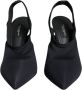 Dolce & Gabbana Zwarte Stretch Slingback Hakken Black Dames - Thumbnail 2