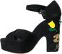 Dolce & Gabbana Zwarte Suède Bloem Hakken Sandalen Black Dames - Thumbnail 11