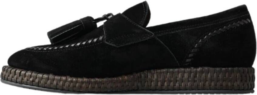 Dolce & Gabbana Zwarte Suède Espadrille-Sneakers Black Heren