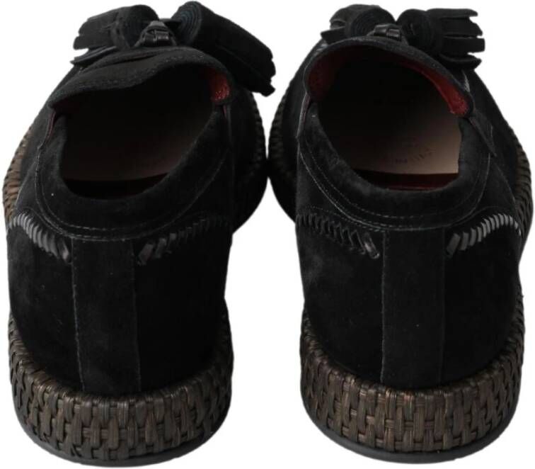 Dolce & Gabbana Zwarte Suède Espadrille-Sneakers Black Heren