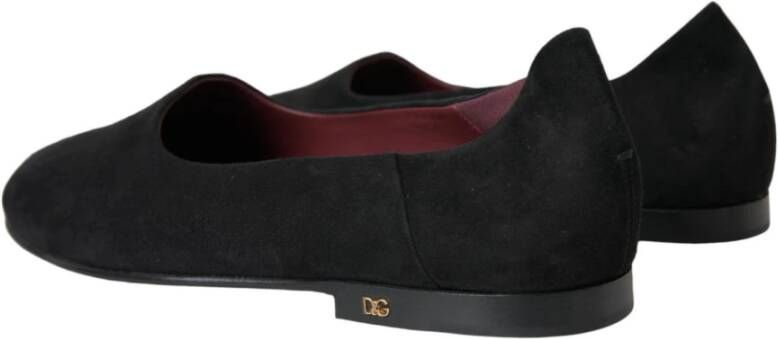 Dolce & Gabbana Zwarte Suède Formele Loafers Black Heren