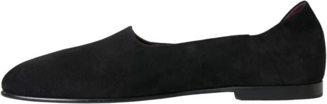 Dolce & Gabbana Zwarte Suède Formele Loafers Black Heren