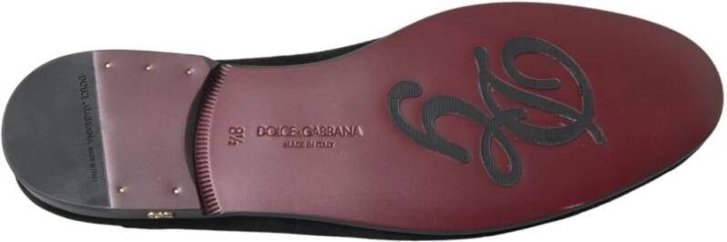 Dolce & Gabbana Zwarte Suède Formele Loafers Black Heren