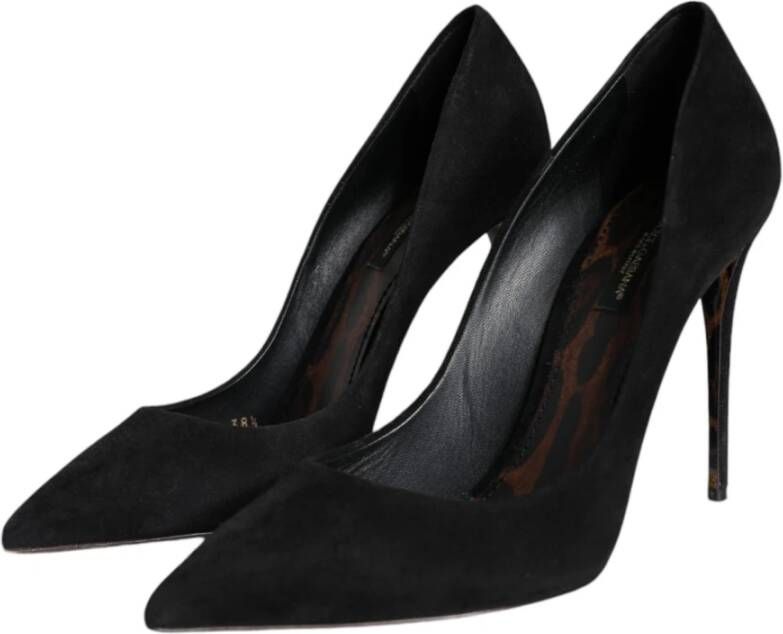 Dolce & Gabbana Zwarte Suède Hoge Hakken Pumps Black Dames