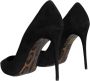 Dolce & Gabbana Zwarte Suède Hoge Hakken Pumps Black Dames - Thumbnail 4