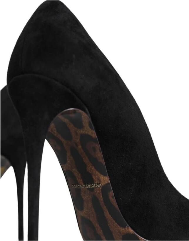 Dolce & Gabbana Zwarte Suède Hoge Hakken Pumps Black Dames