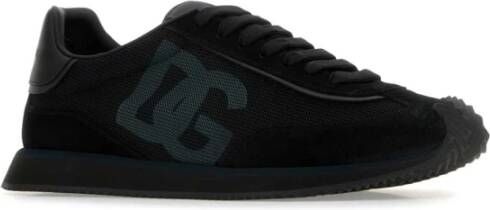 Dolce & Gabbana Zwarte Suède Mesh Aria Sneakers Black Heren