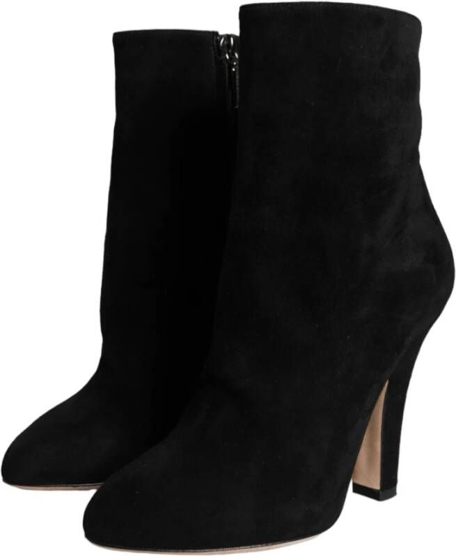 Dolce & Gabbana Zwarte Suède Mid Calf Laarzen Black Dames