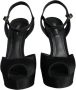 Dolce & Gabbana Zwarte Suède Plateauhakken Sandalen Black Dames - Thumbnail 2