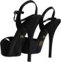 Dolce & Gabbana Zwarte Suède Plateauhakken Sandalen Black Dames - Thumbnail 4