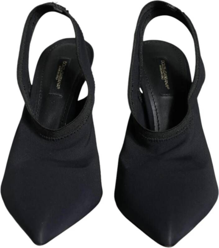 Dolce & Gabbana Zwarte Suède Slingback Hakken Pumps Black Dames