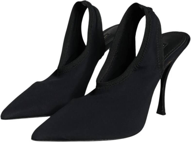 Dolce & Gabbana Zwarte Suède Slingback Hakken Pumps Black Dames