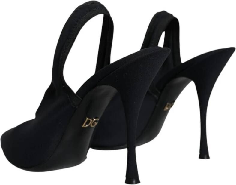 Dolce & Gabbana Zwarte Suède Slingback Hakken Pumps Black Dames