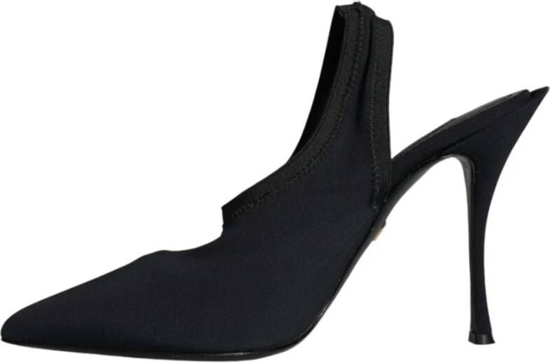 Dolce & Gabbana Zwarte Suède Slingback Hakken Pumps Black Dames