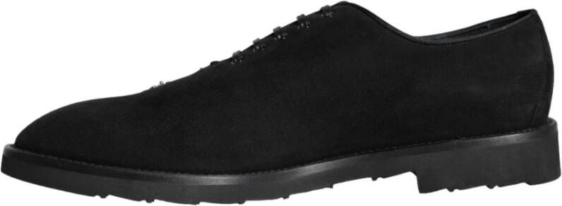 Dolce & Gabbana Zwarte Suède Veterschoenen Black Heren