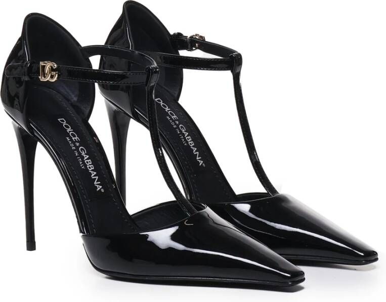 Dolce & Gabbana Zwarte T-bar Patent Leren Pumps Black Dames