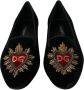 Dolce & Gabbana Zwarte Velvet DG Heart Loafers Flats Black Dames - Thumbnail 2