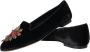 Dolce & Gabbana Zwarte Velvet DG Heart Loafers Flats Black Dames - Thumbnail 7