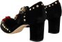 Dolce & Gabbana Zwarte Velvet Enkelband Pumps Black Dames - Thumbnail 5