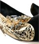 Dolce & Gabbana Zwarte Velvet Bloemen Pumps Black Dames - Thumbnail 4