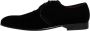 Dolce & Gabbana Zwarte Velvet Leren Veterschoenen Black Heren - Thumbnail 6