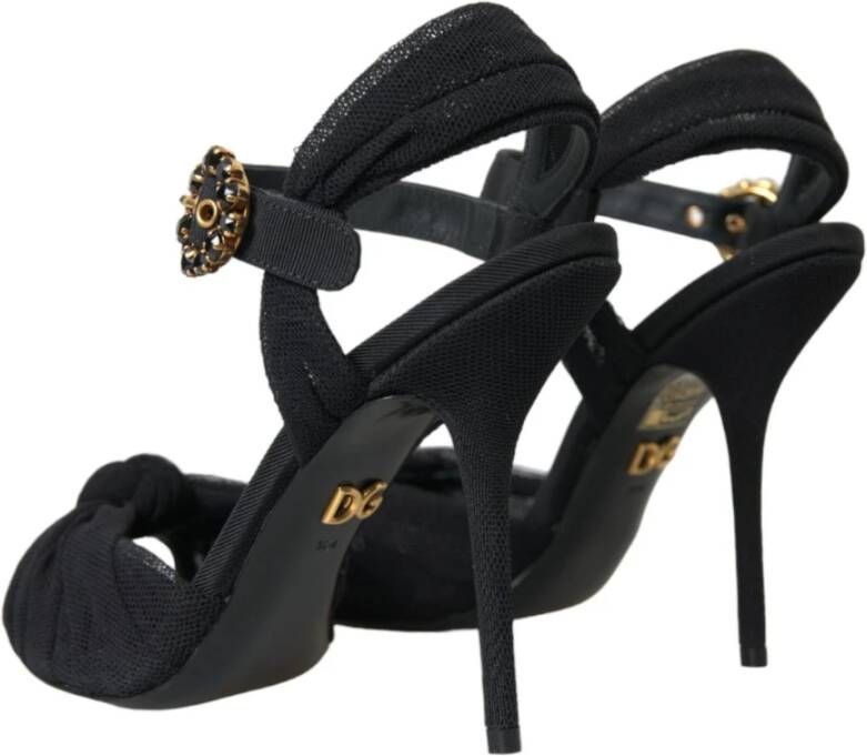 Dolce & Gabbana Zwarte versierde hakken sandalen Black Dames