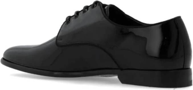 Dolce & Gabbana Zwarte Veterschoenen van Lakleer Black Heren