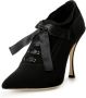 Dolce & Gabbana Zwarte Viscose Pumps met Vetersluiting Black Dames - Thumbnail 2