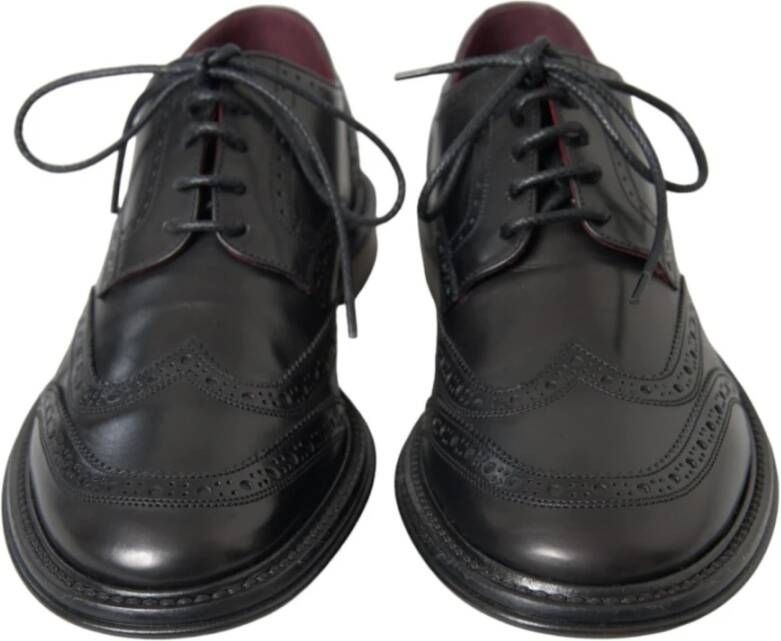 Dolce & Gabbana Zwarte Wingtip Oxford Formele Schoenen Black Heren