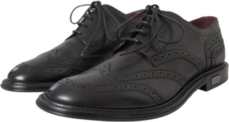 Dolce & Gabbana Zwarte Wingtip Oxford Formele Schoenen Black Heren