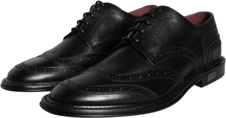 Dolce & Gabbana Zwarte Wingtip Oxford Jurkschoenen Black Heren