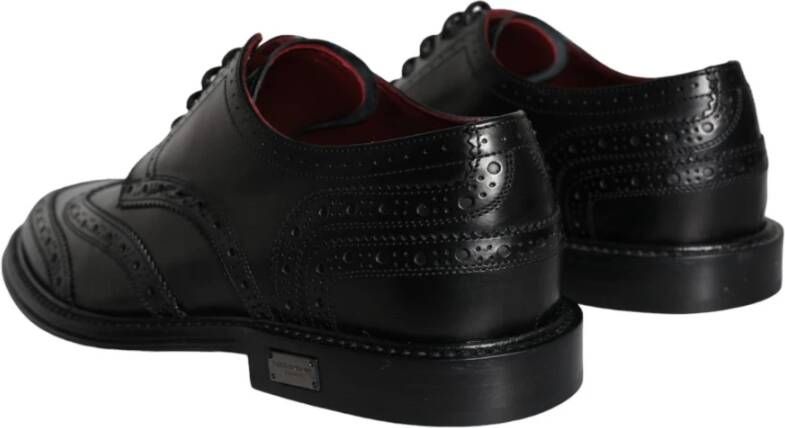 Dolce & Gabbana Zwarte Wingtip Oxford Jurkschoenen Black Heren