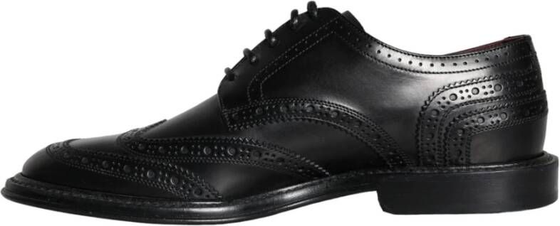 Dolce & Gabbana Zwarte Wingtip Oxford Jurkschoenen Black Heren