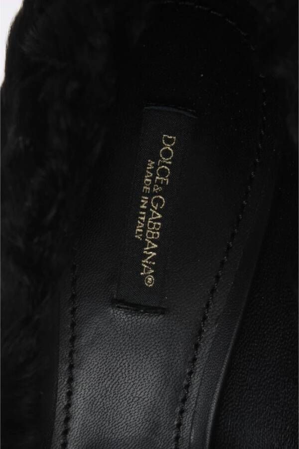 Dolce & Gabbana Zwarte Xiangao Lamsvacht Leren Pumps Zwart Dames