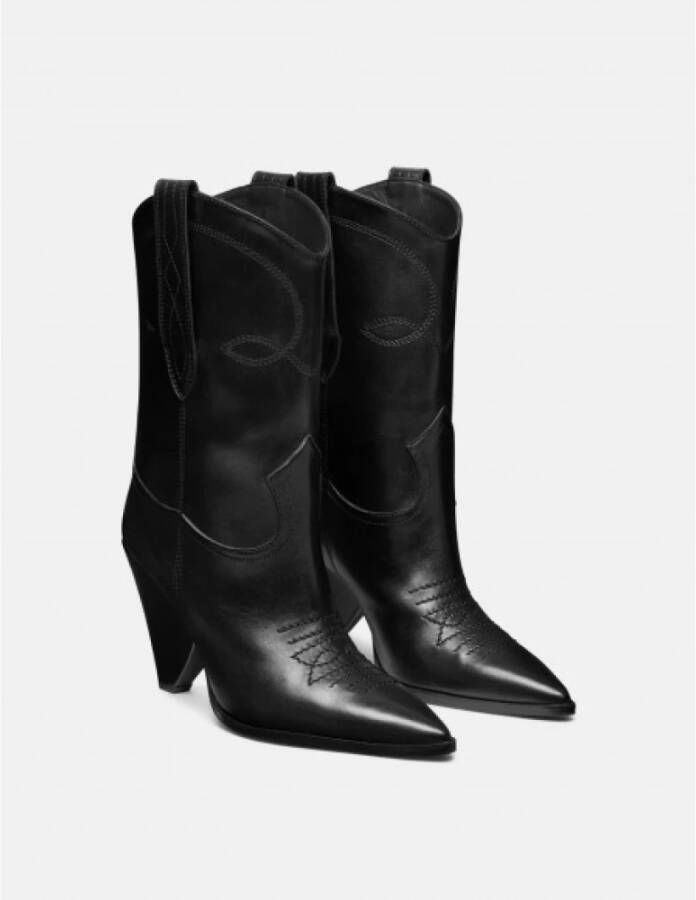 Dondup Geborduurde puntige cowboy laarzen Black Dames