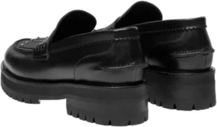 Dondup Zwarte Leren Loafers met Franje Black Dames