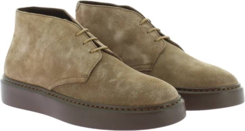 Doucal's Beige Chukka Sneaker Espresso Tabak Beige Heren