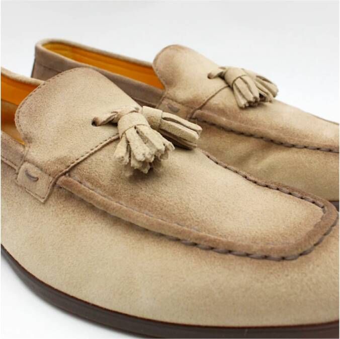 Doucal's Beige Suède Kwastloafers Beige Heren