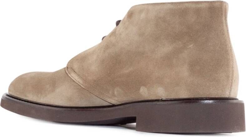 Doucal's Beige Suède Veterschoenen Beige Heren