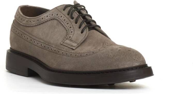 Doucal's Beige Suède Veterschoenen Derby Beige Heren