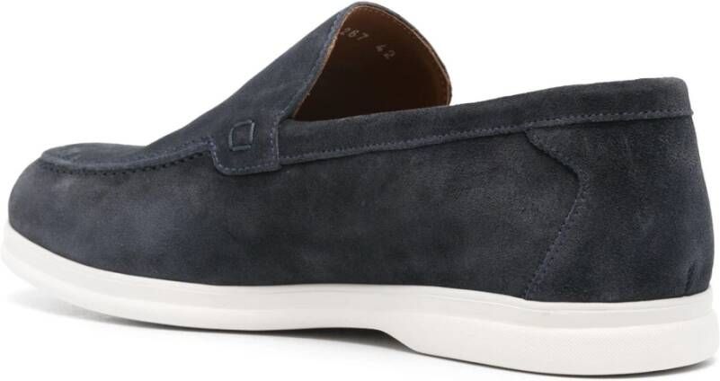 Doucal's Blauwe Leren Loafers Casual Flats Blue Heren