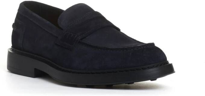 Doucal's Blauwe Suède Loafers Elegante Stijl Blue Heren